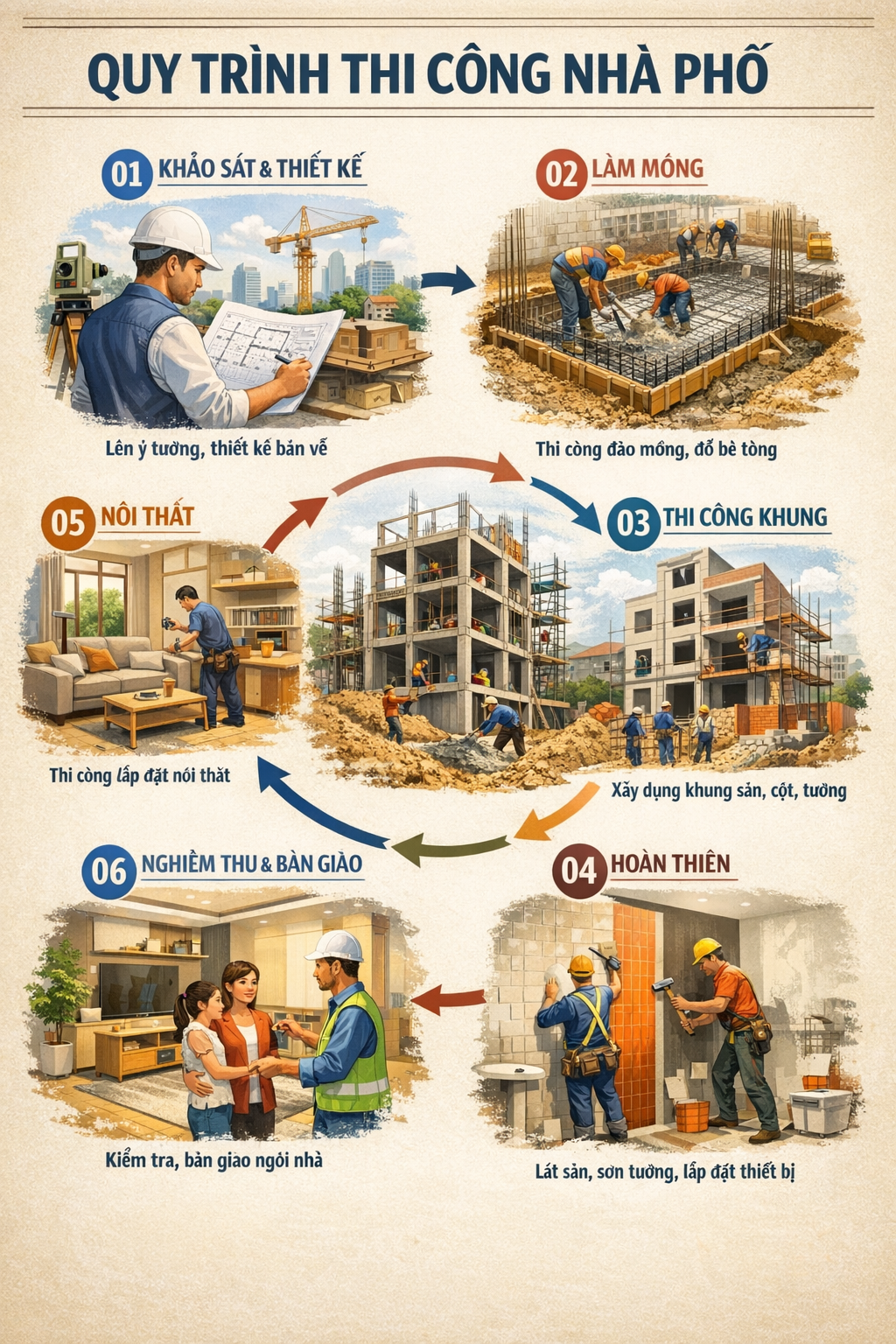 Thành Đạt SSG thi công nhà phố theo quy trình chuẩn